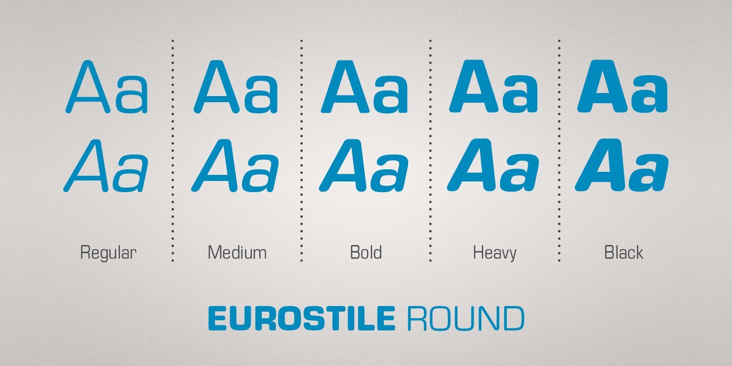 Пример начертания шрифта Eurostile Round