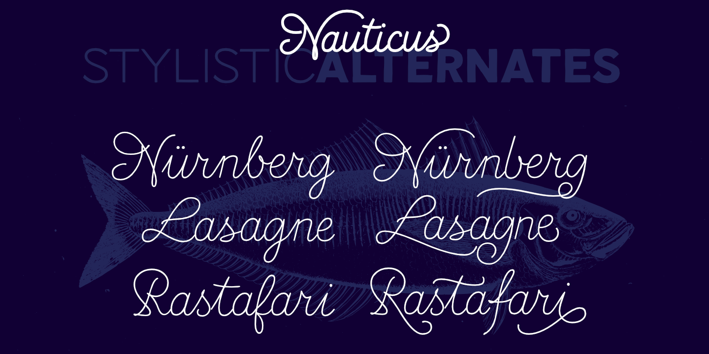 Пример начертания шрифта Nauticus Sans