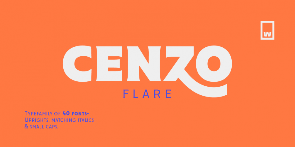 Пример начертания шрифта Cenzo Flare Cond