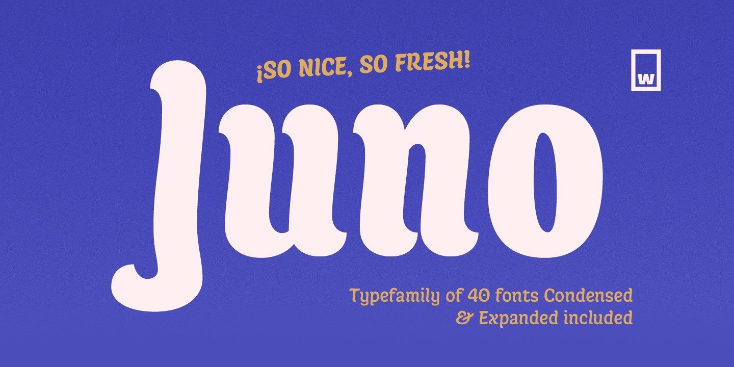 Пример начертания шрифта Juno