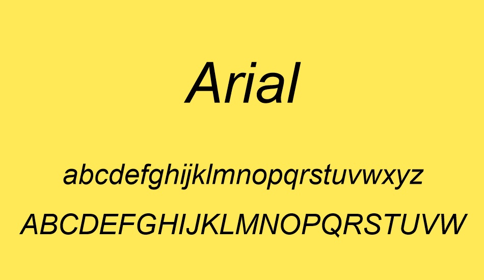 Пример начертания шрифта Arial