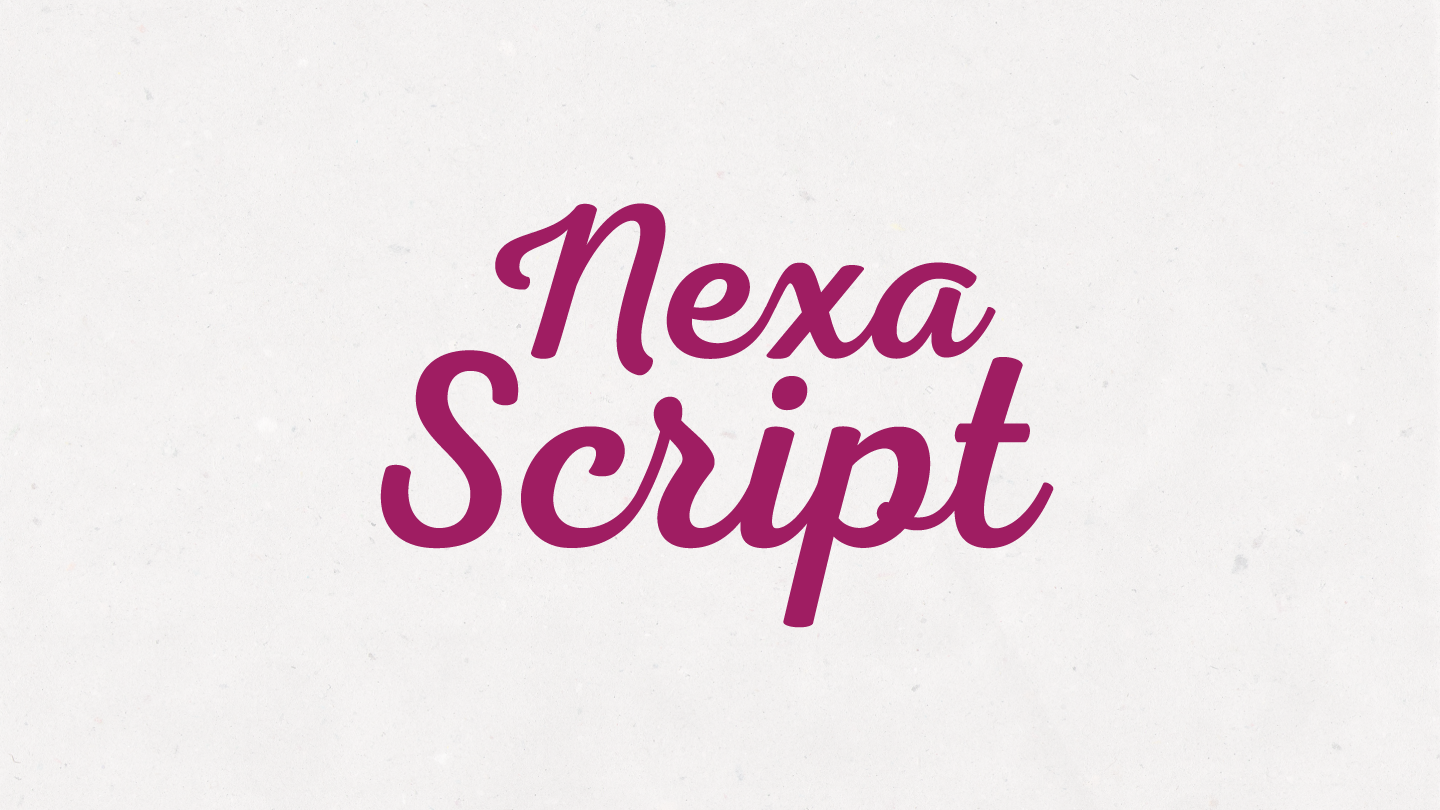 Пример начертания шрифта Nexa Script