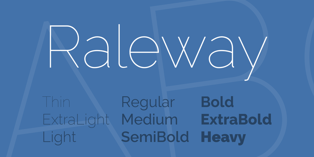 Пример начертания шрифта Raleway