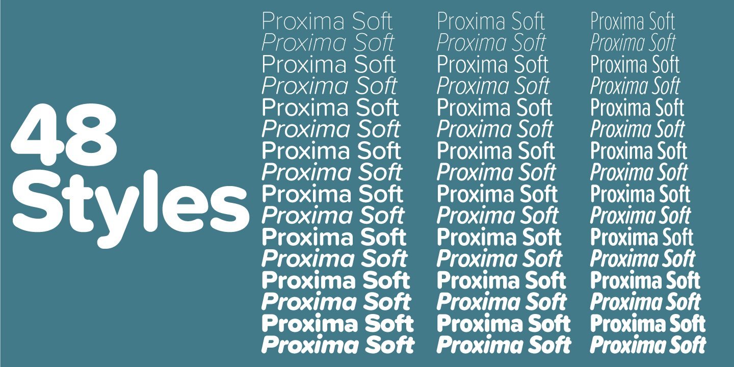 Пример начертания шрифта Proxima Soft