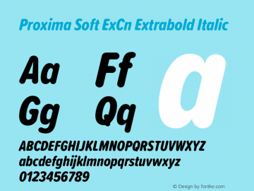 Пример начертания шрифта Proxima Soft ExCn