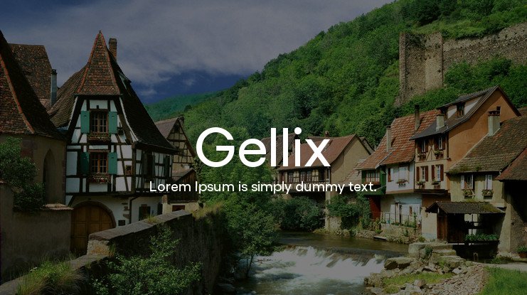 Пример начертания шрифта Gellix