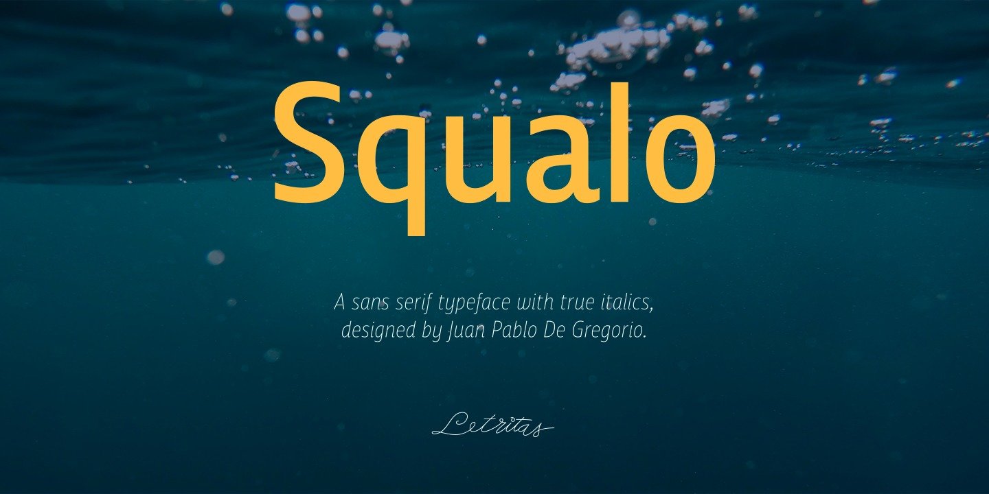 Пример начертания шрифта Squalo