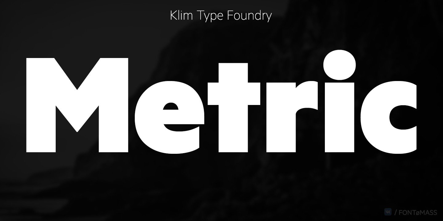 Пример начертания шрифта Metric