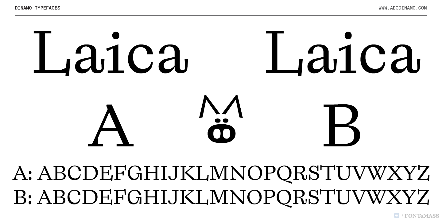 Пример начертания шрифта Laica