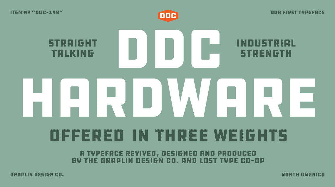 Пример начертания шрифта DDC Hardware