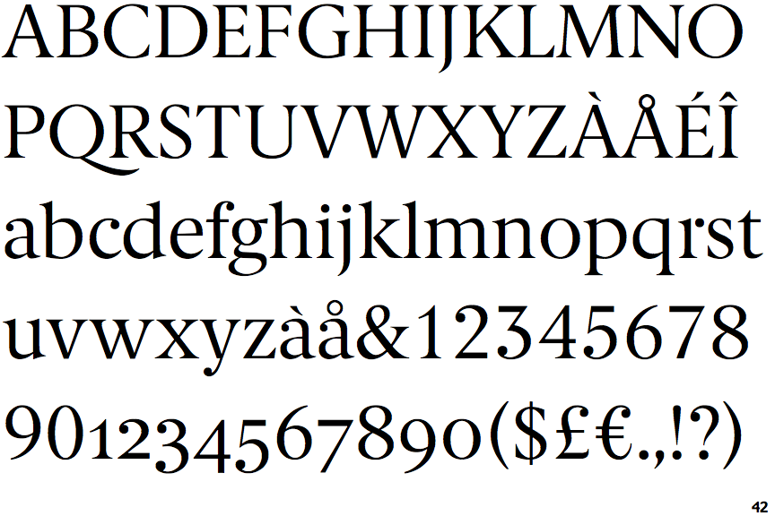 Пример начертания шрифта Berlingske Serif