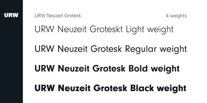 Пример начертания шрифта Neuzeit Grotesk