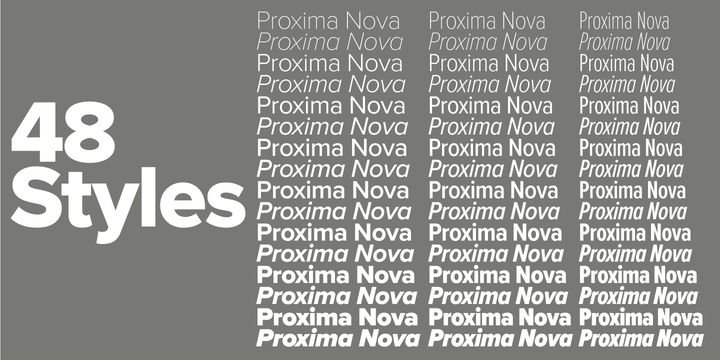 Пример начертания шрифта Proxima Nova Extra Condensed