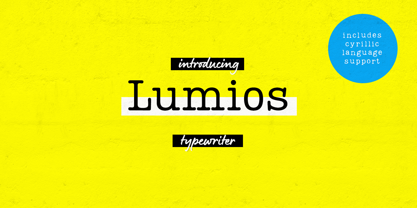 Пример начертания шрифта Lumios Typewriter