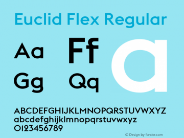 Пример начертания шрифта Euclid Flex