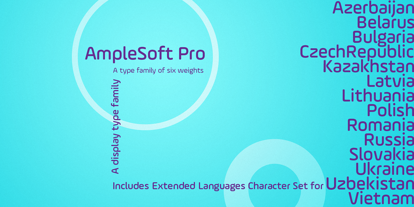 Пример начертания шрифта Ample Soft Pro