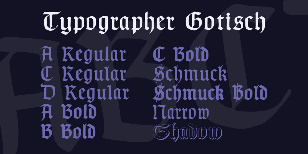 Пример начертания шрифта Grenze Gotisch