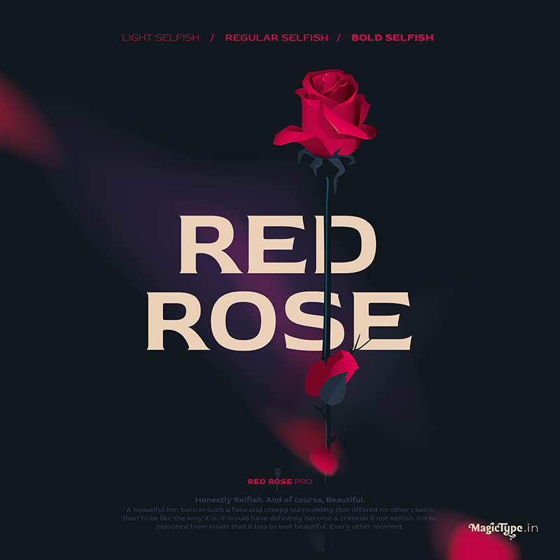 Пример начертания шрифта Red Rose