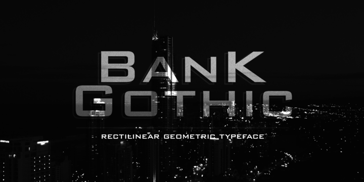 Пример начертания шрифта Bank Gothic