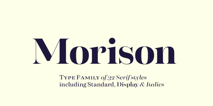 Пример начертания шрифта Morison