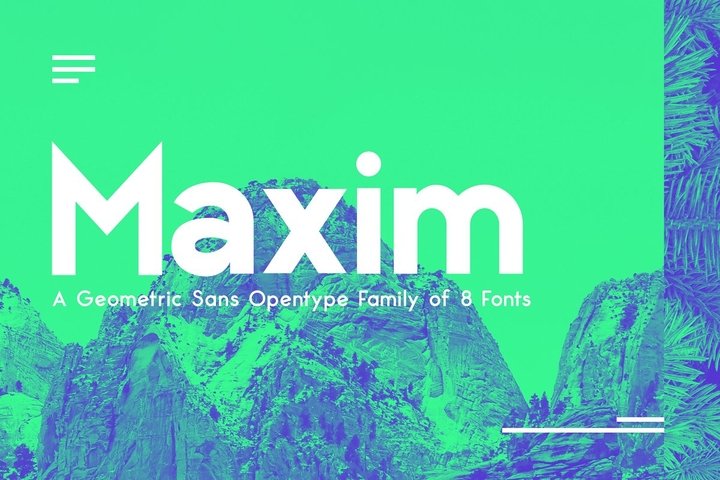 Пример начертания шрифта Maxim Sans