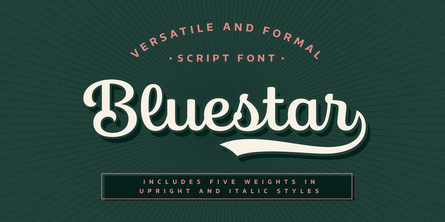 Пример начертания шрифта Bluestar