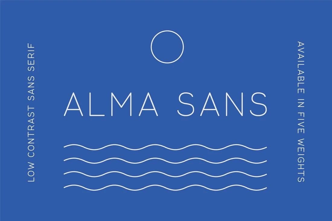 Пример начертания шрифта Alma Sans