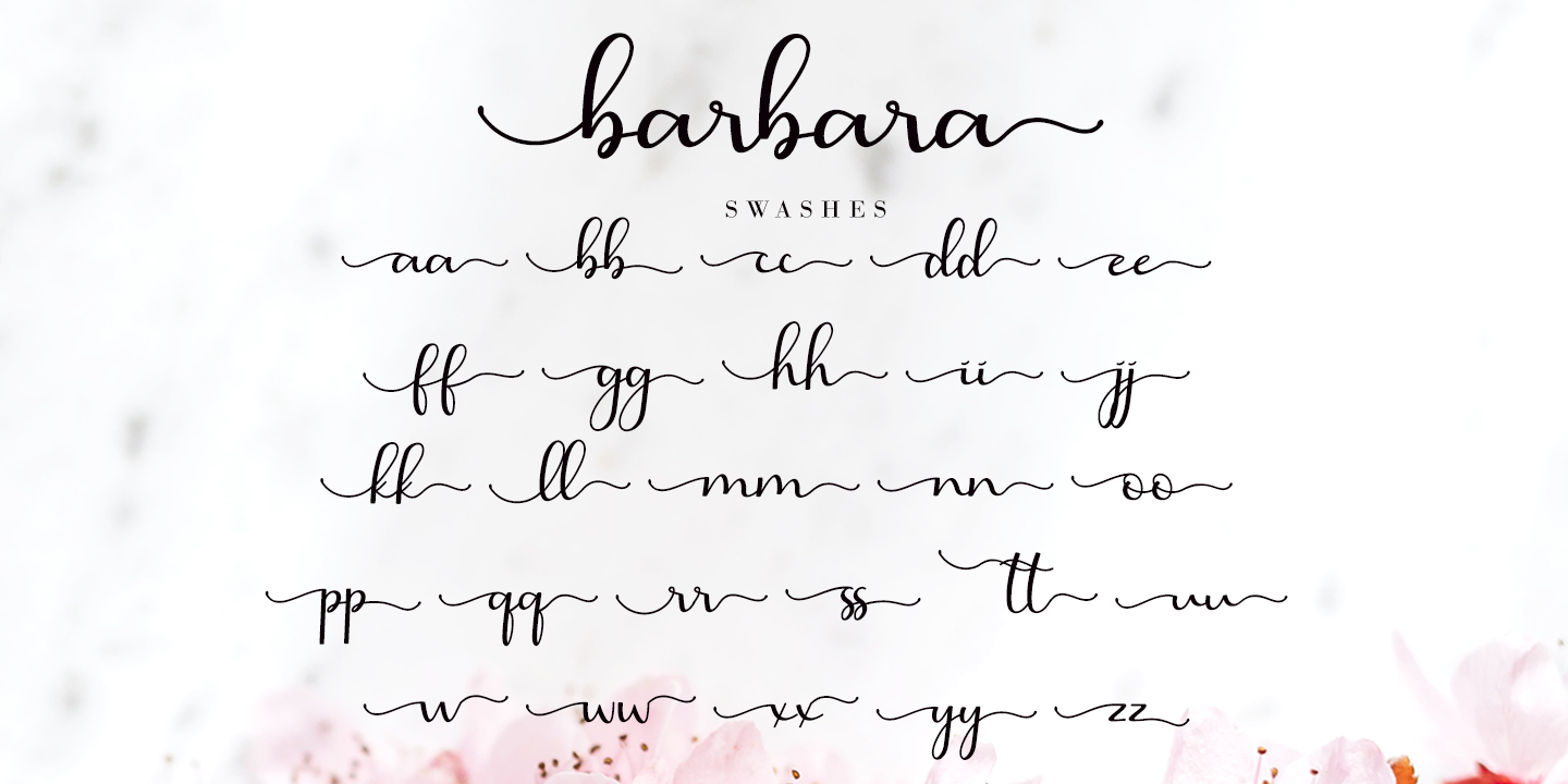 Пример начертания шрифта Barbara Calligraphy