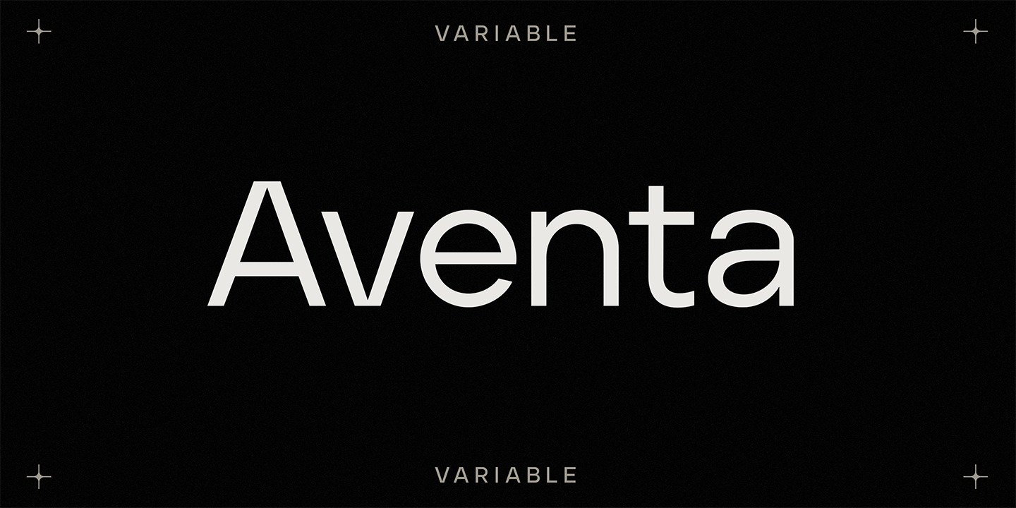 Пример начертания шрифта Aventa