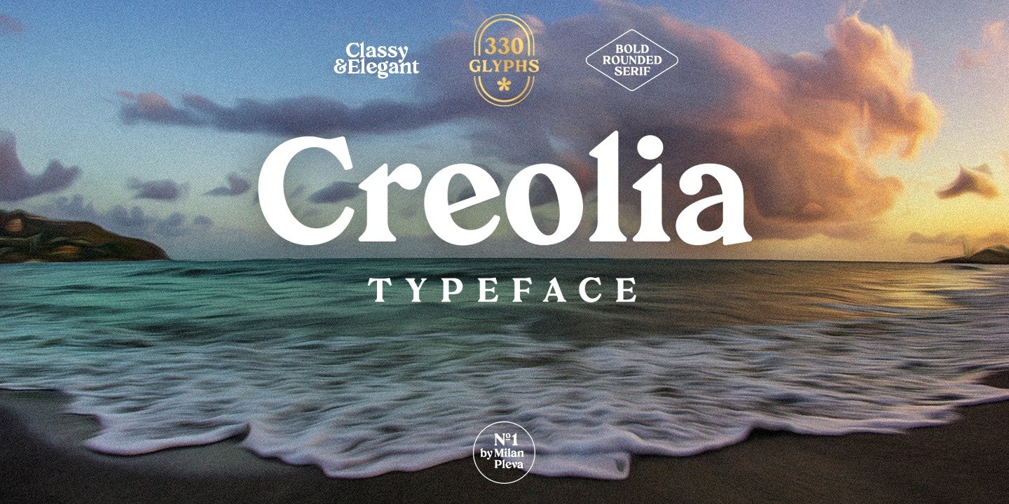 Пример начертания шрифта Creolia