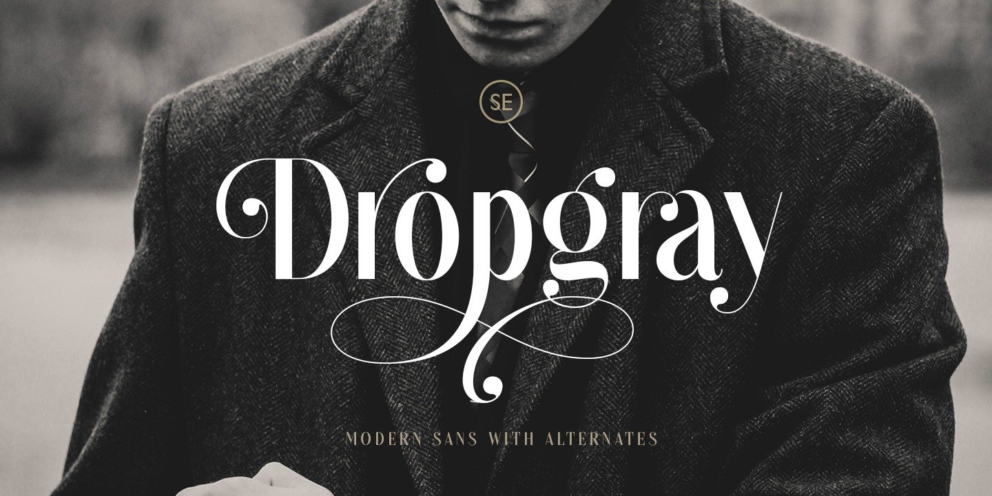 Пример начертания шрифта Dropgray