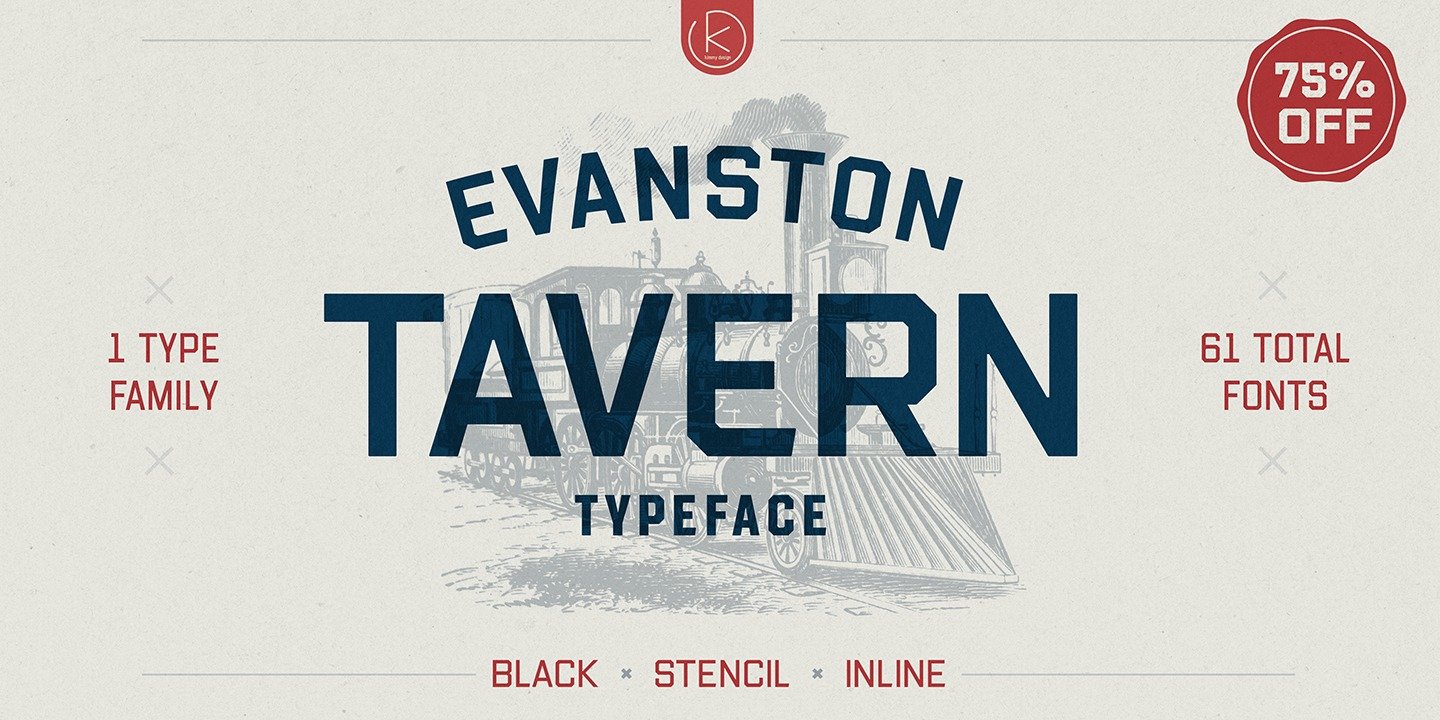 Пример начертания шрифта Evanston Tavern 1846