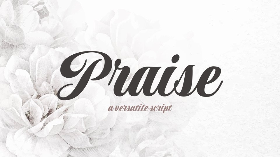Пример начертания шрифта Praise