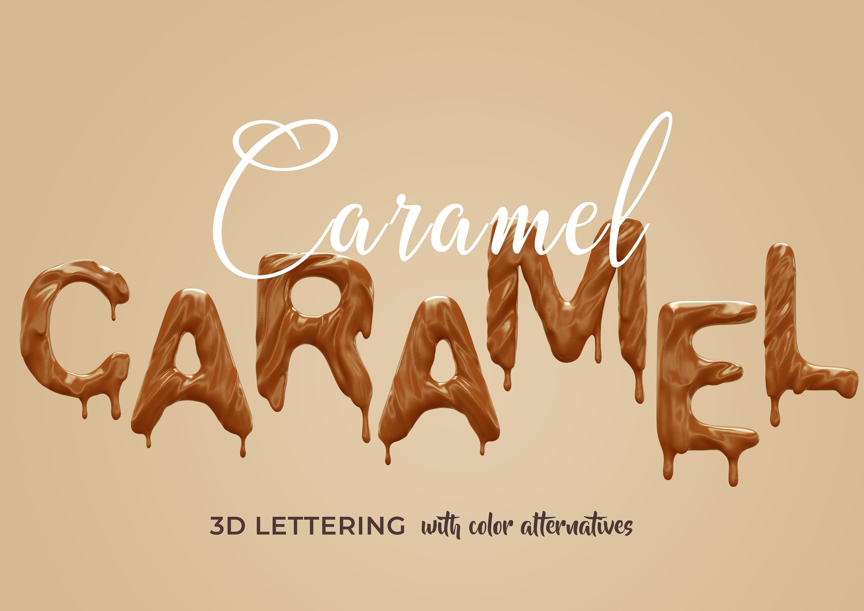 Пример начертания шрифта Caramel
