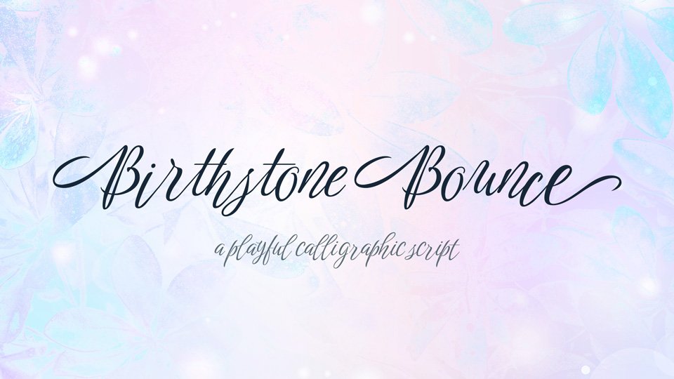 Пример начертания шрифта Birthstone Bounce