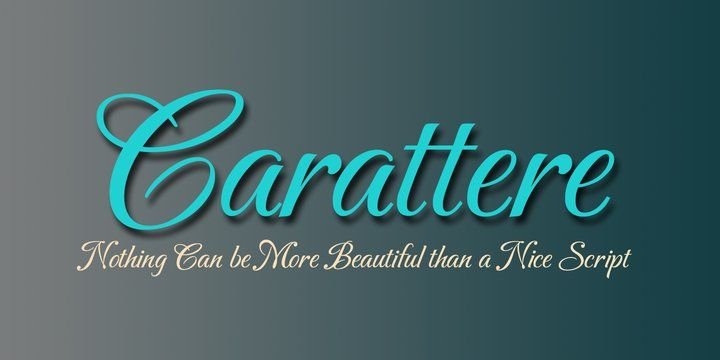 Пример начертания шрифта Carattere